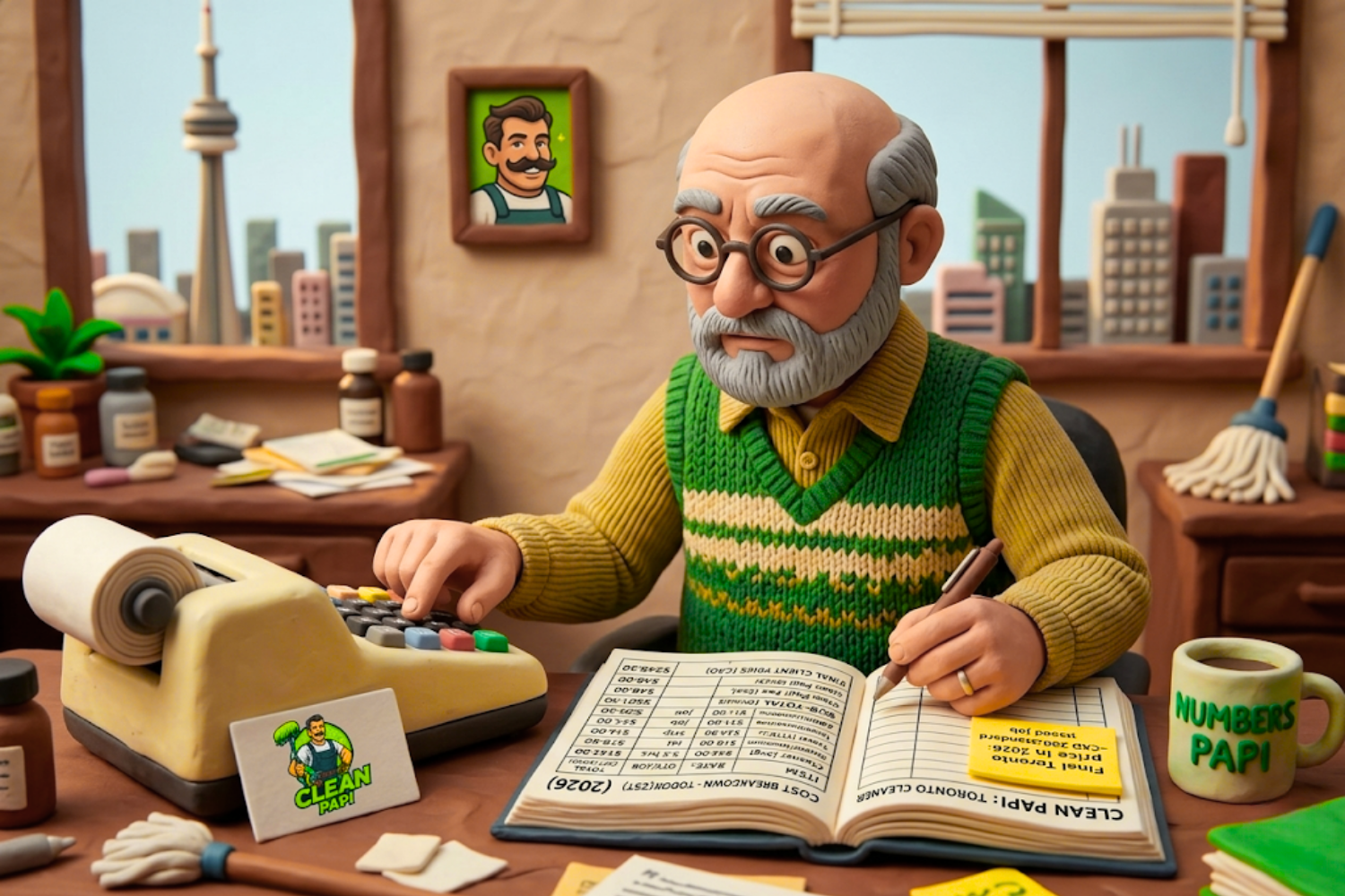 Cleanpapi accountant calculating how much it costs to hire a cleaner in toronto in 2026